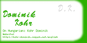 dominik kohr business card